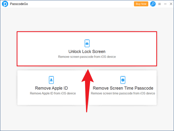 Choose ‘Unlock Lock Screen’ which is the first feature on the top of CloneGo.