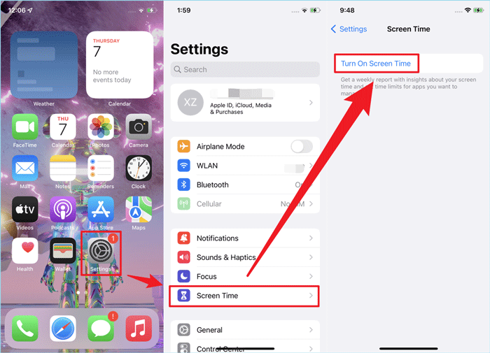 settings-screen time-turn on