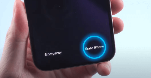 click erase iphone